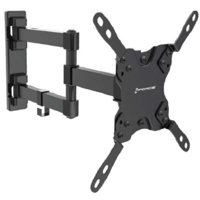 TV Wall Mount Full Motion Tilt Swivel Dual Arm Black Easy to Assemble Universal