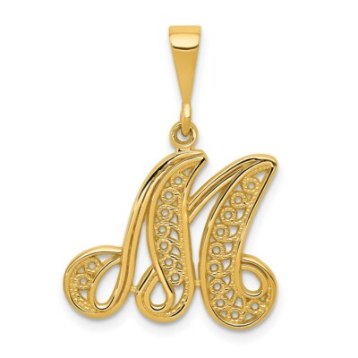 Pre-owned Superdealsforeverything Real 14kt Yellow Gold Initial M Charm