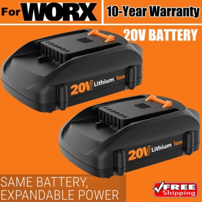 2 Packs 20V 3.0Ah WA3575 WA3525 Lithium Battery for Worx PowerShare WG324 WG545