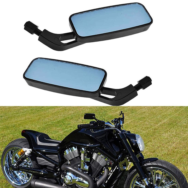 Rectangle Motorcycle Rear View Side Mirrors For Harley Honda Yamaha Universal US