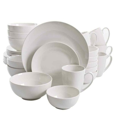 Ogalla 30-Piece Casual White Porcelain Dinnerware Set(Service for 6)