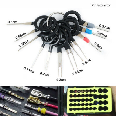 11pcs/set Car Wire Terminal Removal Tool Plug Connector Extractor Puller Pin Kit