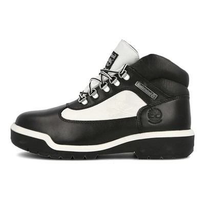 Pre-owned Timberland Men's  Waterproof Field Boot Mid Black Nubuck (tb0a297v 015) In Black/white