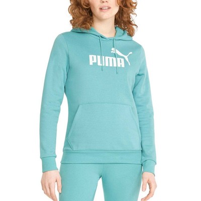 

Puma Ess Logo Pullover Hoodie Женская синяя повседневная спортивная верхняя одежда 84686061, Синий, Puma Ess Logo Pullover Hoodie