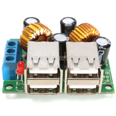 4-USB Port Step-down Power Supply Converter Board Module DC 12V 24V 40V to 5V 5A