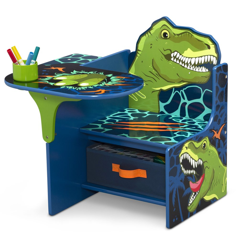 Dinosaur Kids School Table Desk And Chair With Storage Bin Set For Boys Bedroom