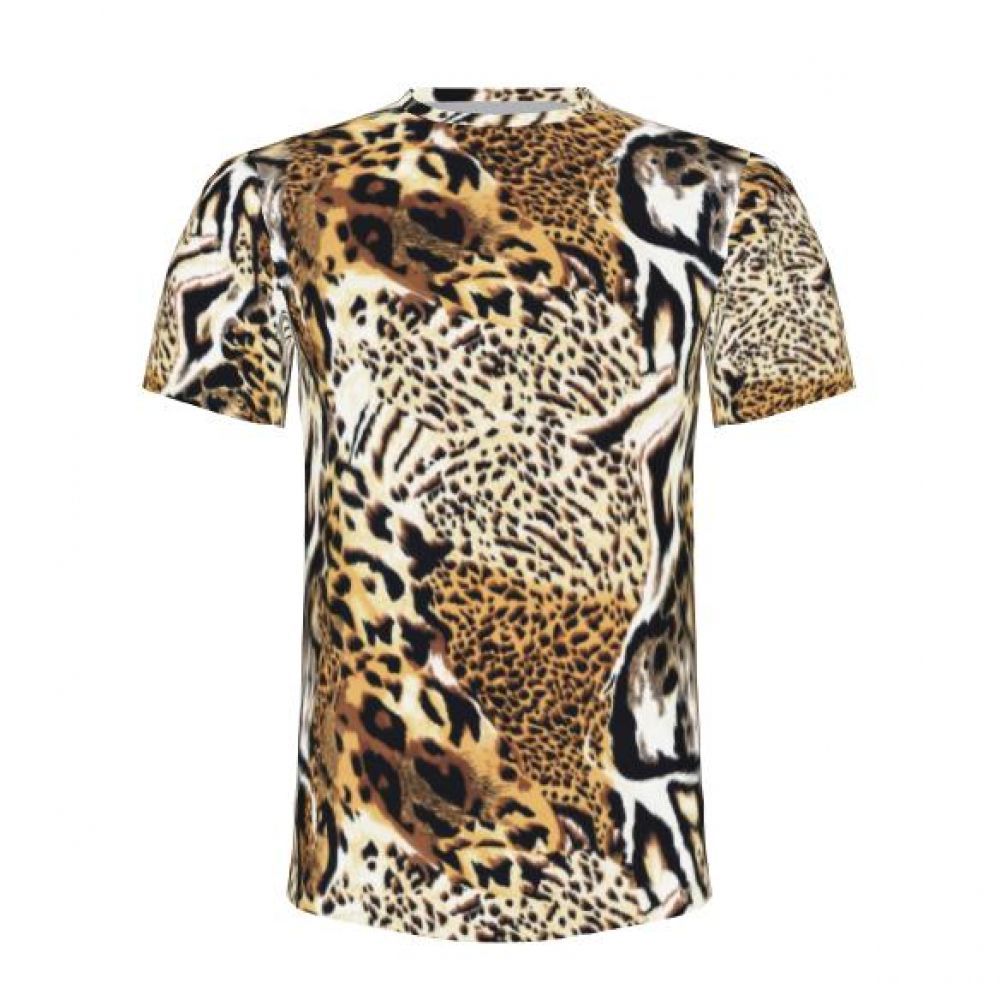 mens leopard print t shirt