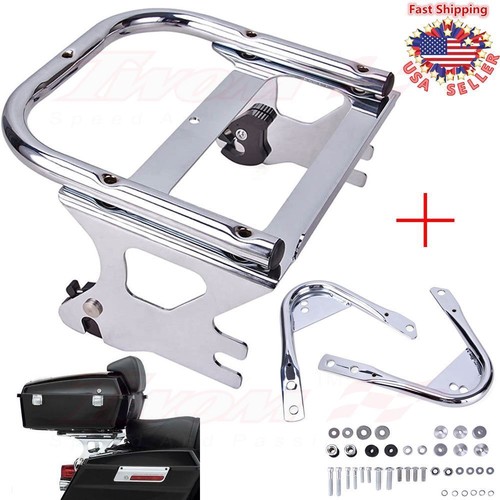 Detachable Twoup Tour Pak Pack Mount Rack For Harley 9708+Docking Hardware Kit eBay