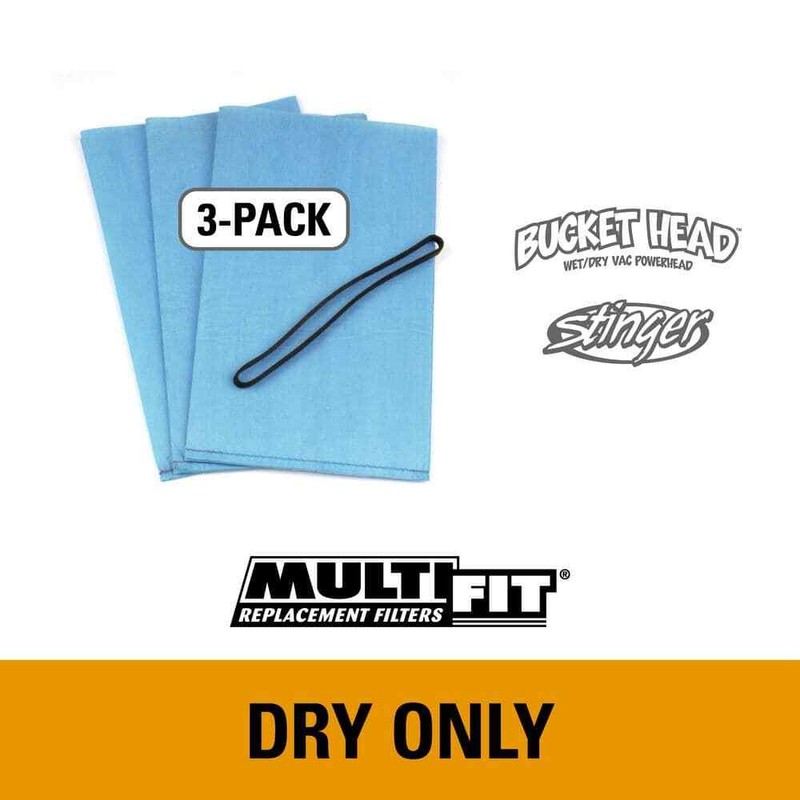Bag Filters with Band for Select Husky, Stinger and Bucket Head Wet Dry Vacs