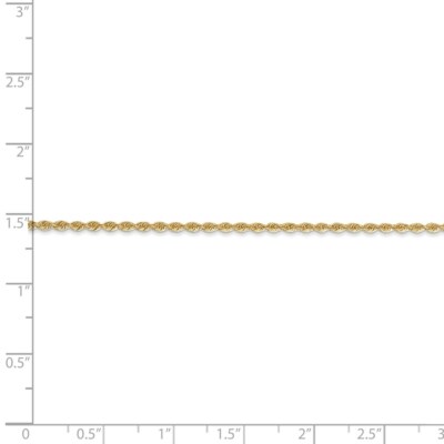 Pre-owned Skyjewelers Real 14k Yellow Gold 1.50mm Regular Rope Chain; 24 Inch; Lobster Clasp