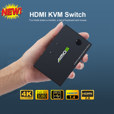 AIMOS HDMI KVM-Umschalter 4K 2 in 1 PC-Sharing-Splitter für Tastatur Maus Y2I6