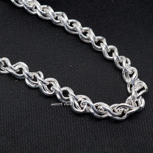 Pure 999 Fine Silver Necklace Man's 5.5mm Dragon Head Twist