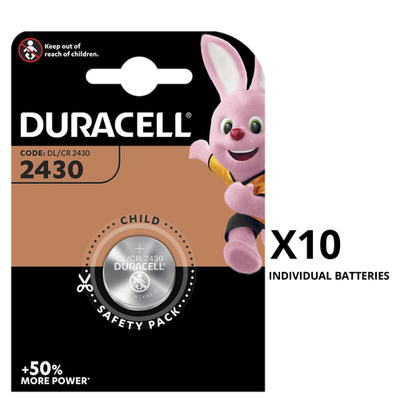 Duracell DL2430 CR2430 2430 3V Lithium Coin Cell Batteries x 10 **Long Expiry**