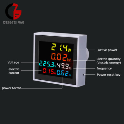AC 50-300V 100A LCD Digital Multi-function Voltage Current Power Frequency Meter