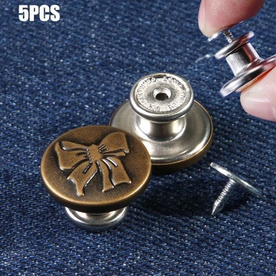 10pcs Replacement Jeans Buttons Nailless Repair Kit Durable Pants Pins