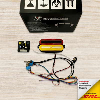 Double Driver 3 Mode Pickup Sustainer Electric Guitar Red Yellow