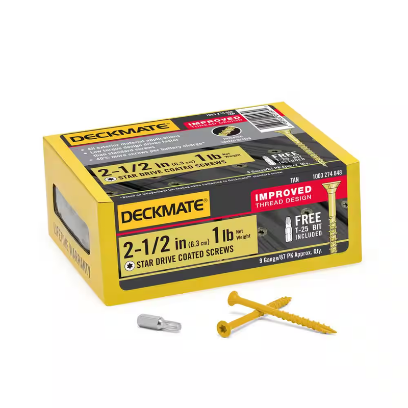 Deck Screws Tan Star Drive Exterior Wood Fasteners Rust Resistant Treated Lumber