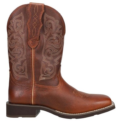 

Ariat Delilah Stretchfit Square Toe Cowboy Womens Brown Casual Boots 10040284, Коричневый, Ariat Delilah Stretchfit Square Toe Cowboy