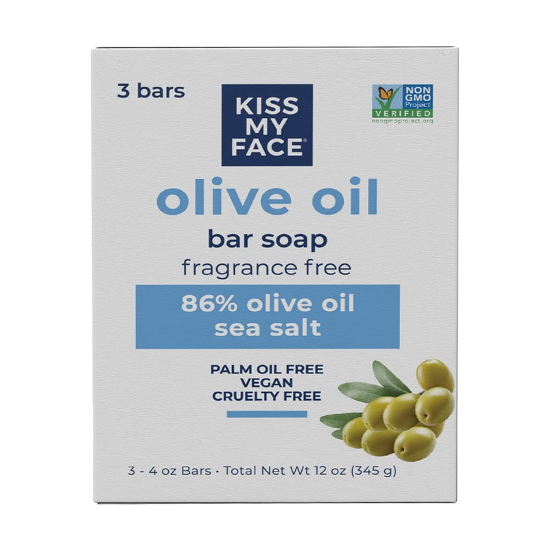 Olive Oil Bar Soap Fragrance Free Moisturizing Vegan Cruelty Palm Free 3Pack 4oz