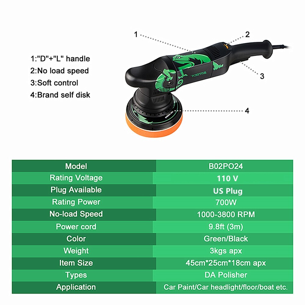 Batoca Dual Action Polisher Orbital Buffer Sander 6" Da Car Polishing