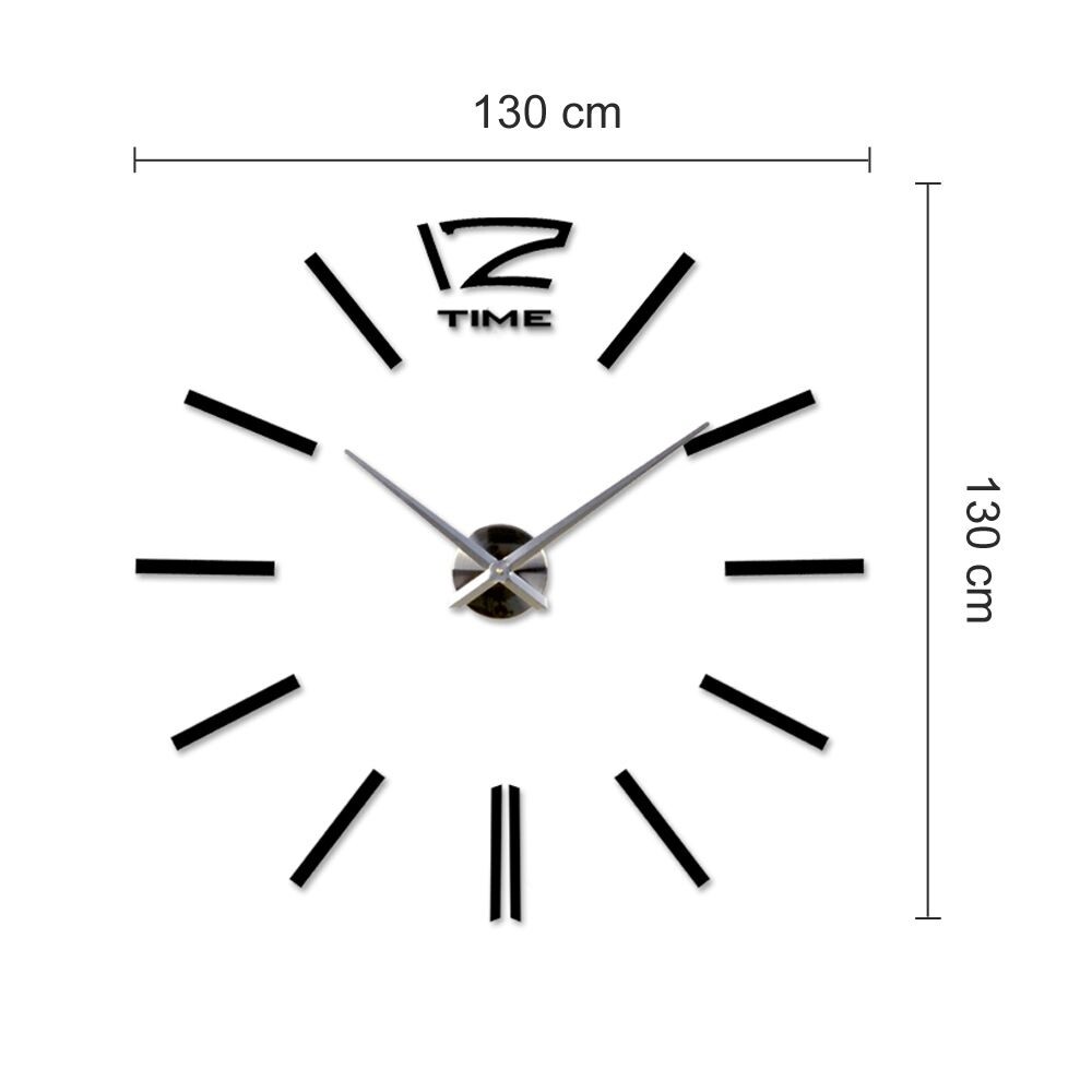 Wanduhr Uhr 3D Wandtattoo Deko Design Spiegel Edelstahl Wand Uhr Groß