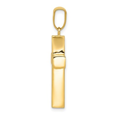 Pre-owned Skyjewelers Real 14kt Yellow Gold Hollow Cross Pendant