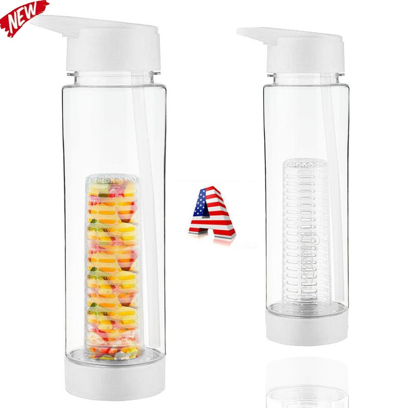 Fruit Water Bottle Sports Fruit Cup With Straw Lid and Infus