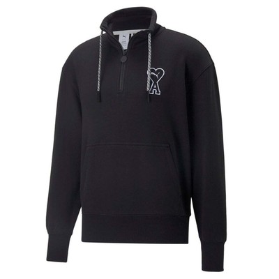 

Puma Ami X QuarterZip Logo Mockneck Толстовка мужская черная 53599301, Черный