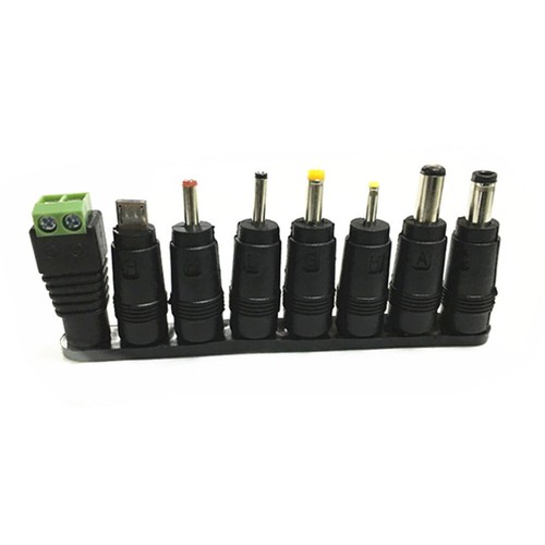 8Pcs AC DC Power Charger Adapter Tips Jack Plugs Universal For Laptop Notebook