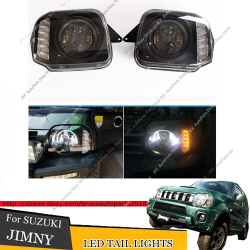 LED DRL Angel Eye Projector Head Lights for Suzuki Jimny