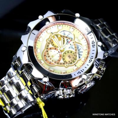 Invicta Reserve Venom Fusian Swiss Master Calendar Steel Gold Tone Watch New