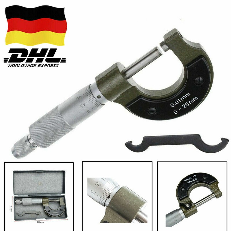 Mikrometer Bügelmessschraube Messschraube Messwerkzeug Micrometer 0,01--25,0mm
