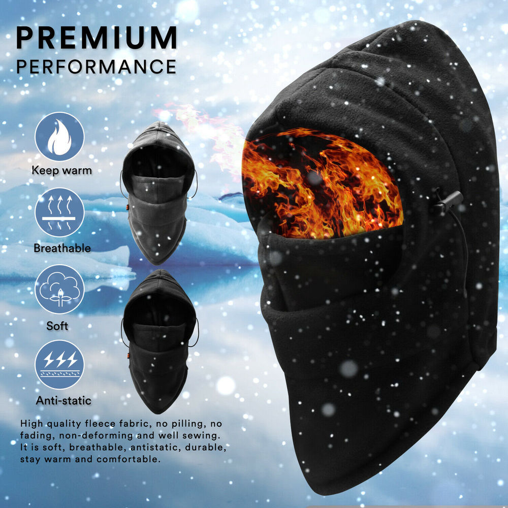 Winter Thermal Balaclava Windproof Ski Full Face Mask Hood Warm Face Cover Hat