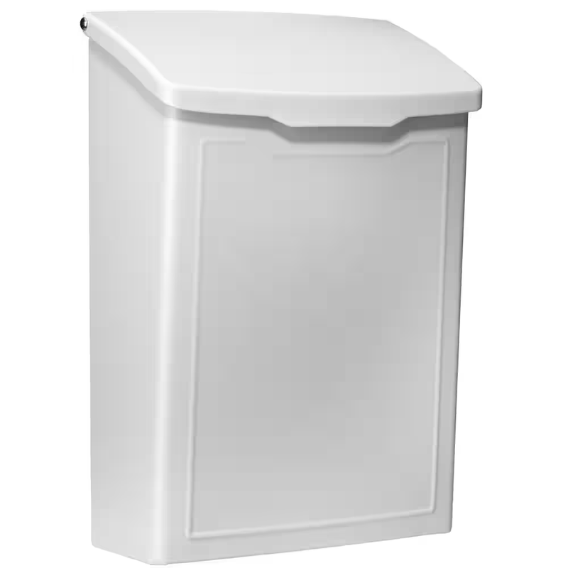 Marina White Small Steel Wall Mount Mailbox | Mailboxes Architectural Color S