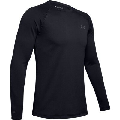 Under Armour 1343243 Men's UA ColdGear Base 3.0 Top Baselayer Crew Shirt, Black