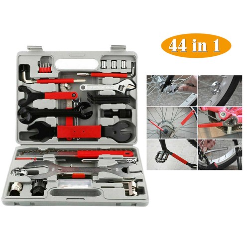 44pcs Professional Complete Bike Repair Tools Tool Kit Set Home Mechanic Cycling