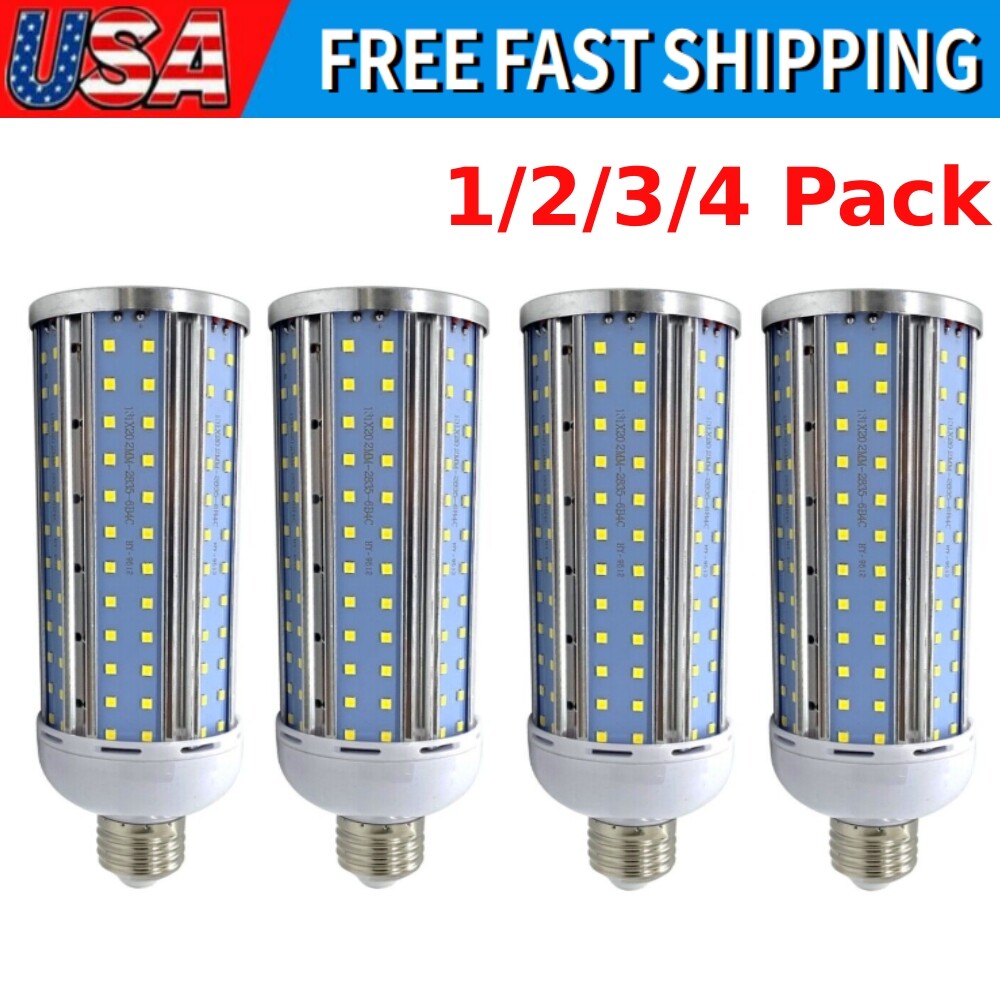1-4 Pack LED Aluminum Frame Corn Light Bulb 168-Chip Lamp White E26 50W 500W eq.