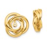 Pre-owned Skyjewelers Real 14kt Yellow Gold Polished Love Knot Earring Jackets