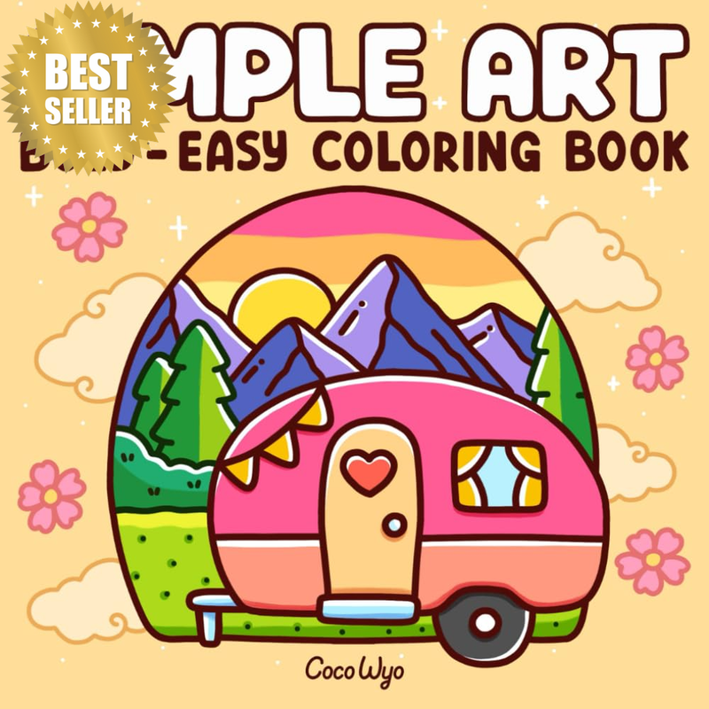 Simple Art: Coloring Book for Adults and Teens, Bold and Easy Designs for Relaxa