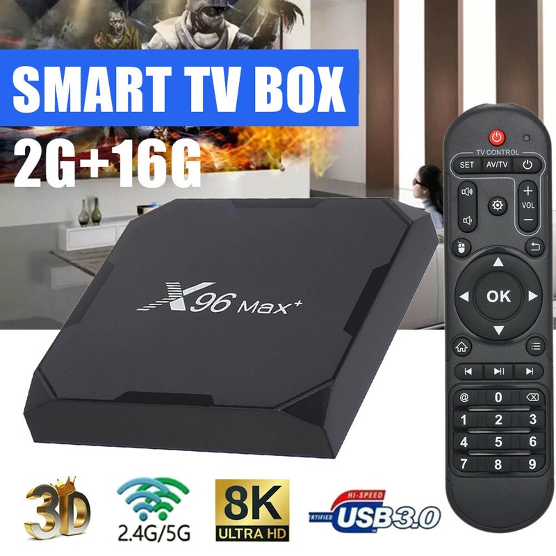X96 Max Plus Android 9.0 TV Box S905X3 Quad-core 2+16G WiFi Media Player T6T2