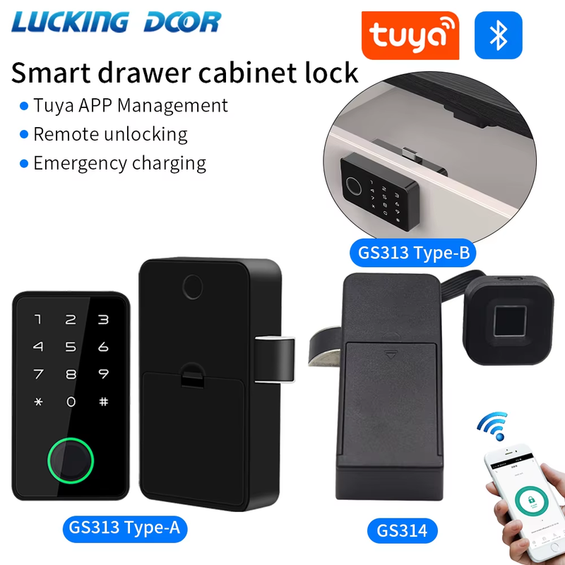 Smart Fingerprint Drawer Lock Tuya APP Electric Keyless Invisible Sensor Lock 13