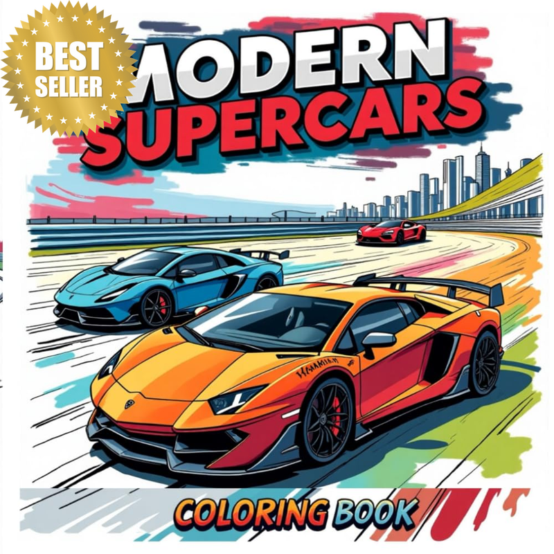 Modern Supercars Coloring Book: a Fun Adventure Featuring the Coolest Machines f