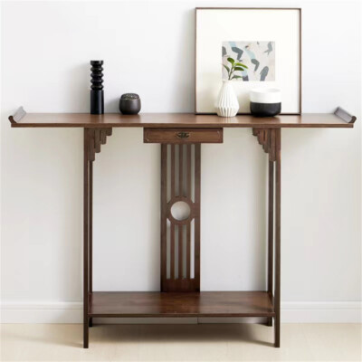 Oriental Console Table Rustic Wood Hallway Writing Table Hall Corridor Furniture