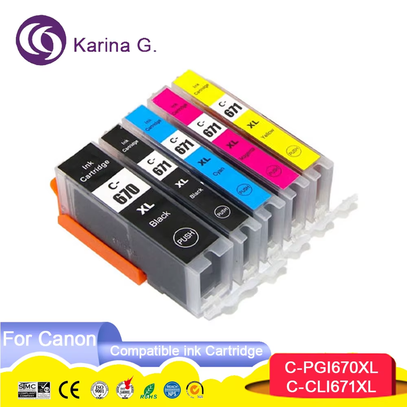 Compatible Ink Cartridge For PGI670 PGI-670 CLI-671 For PIXMA MG5760 MG5765 MG5