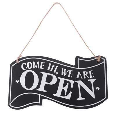 Welcome Sign Board Wood Hanging Business Open Sign Wood Door Sign Hanger
