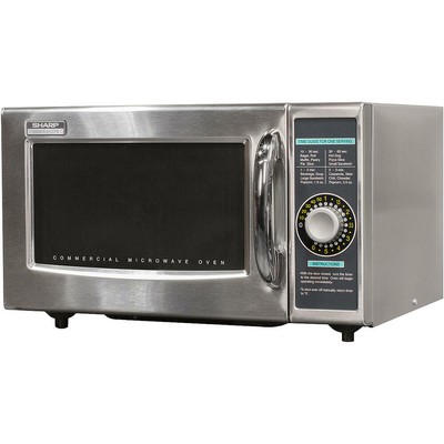 SHARP STAINLESS STEEL, MEDIUM DUTY COMMERCIAL MICROWAVE OVEN, DIAL TIMER, 1000 W