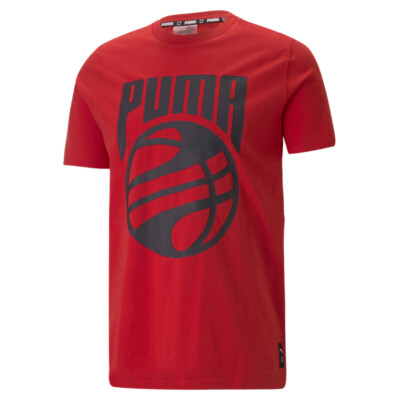Футболка с круглым вырезом и коротким рукавом Puma Posterize, мужские красные повседневные топы 53859804