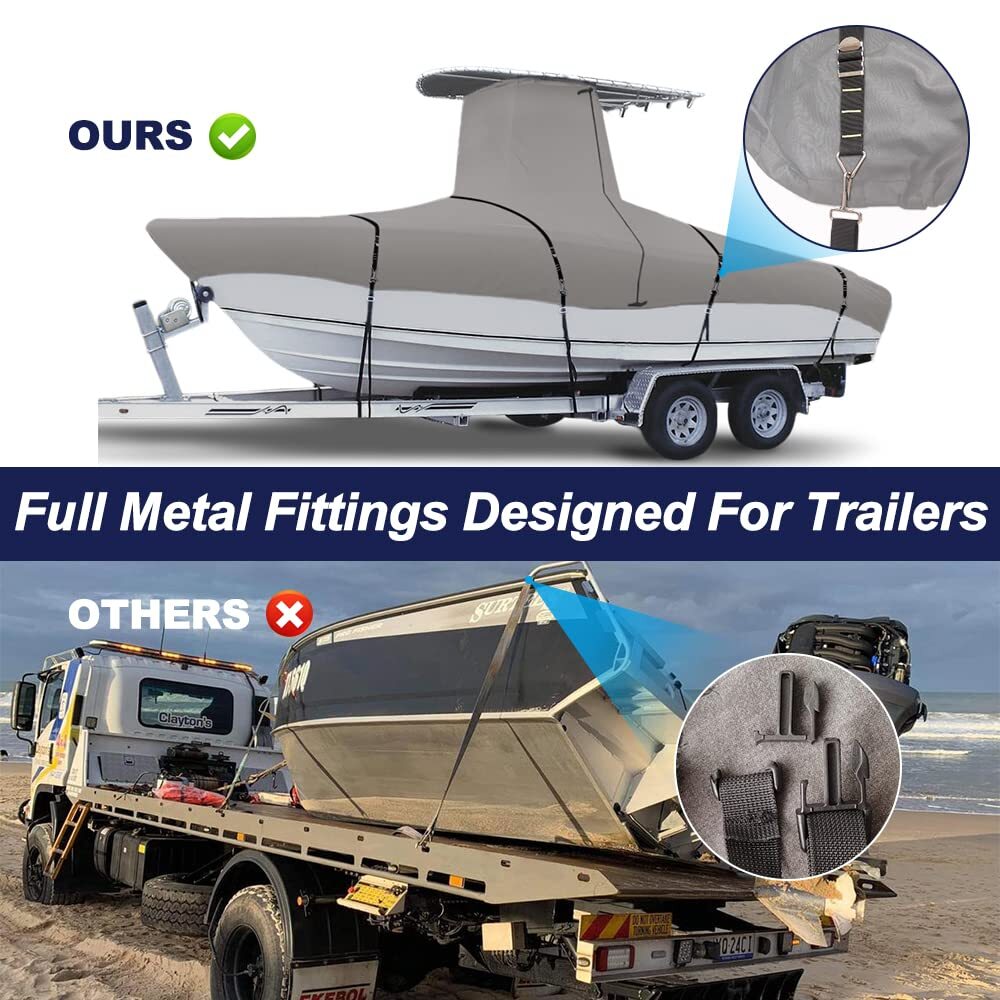 900D Heavy Duty Center Console T-Top Roof Boat Cover Waterproof Storage