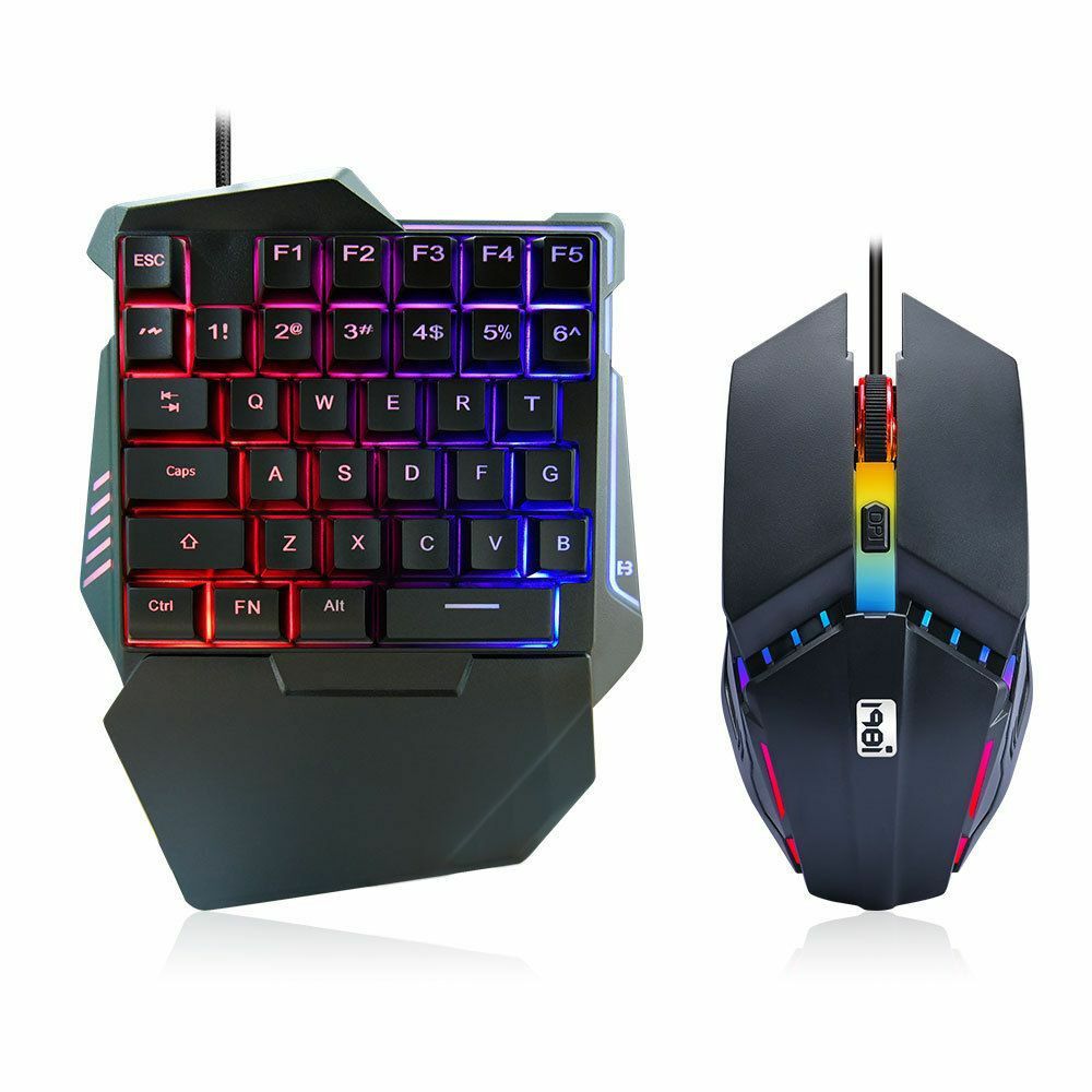 One Hand Keyboard Tastiera E Mouse Da Gioco G506 Usb Pro Gaming Colore Luci Rgb
