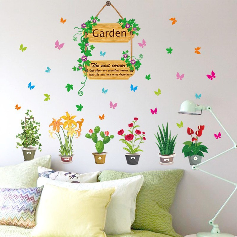 Details About Diy Flowers Plants Wall Paper Decals Bedroom Window Decoration Art Stickers